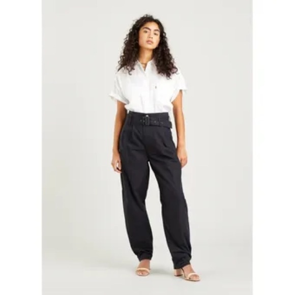 Levi’s | Washed Black Tailor High Loose Pleated Taper Mom Pants 90s Y2K Sz 25/0 - Picture 1 of 13
